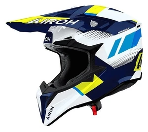 CASCO HELMET MOTO CROSS ENDURO AIROH WRAAAP VISION YELLOW BLUE GLOSS 22.06 TG S - Picture 1 of 2