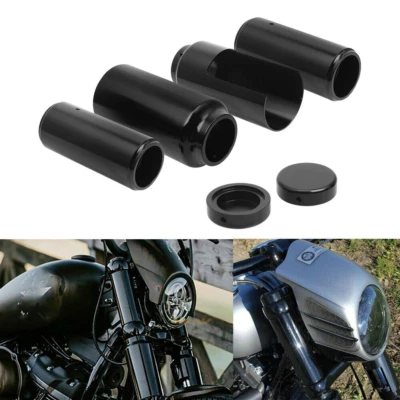 Tubo de cubierta de horquilla delantera inferior superior negro 6 piezas para Harley Breakout FXSB 2013-2017 Foto 1 de 4