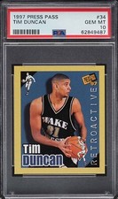 1997 Press Pass Tim Duncan ROOKIE #34 PSA 10 GEM MINT