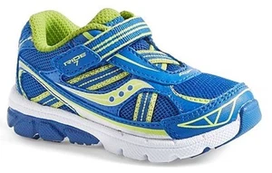 Sneakers Saucony Non Tie Sneakers Blue/Yellow Little Boys Size 4 Extra Wide - Picture 1 of 2