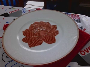 Dansk Bamboo Jack Lenor Larsen Japan Dinner Plate Lotus Embossed - Picture 1 of 5