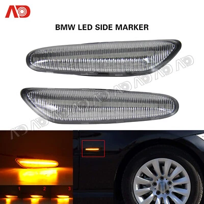 FOR BMW E82 E88 E60 E61 E90 E46 325i 330i 328i 335i Dynamic LED Side Marker LAMP - Image 1 of 4
