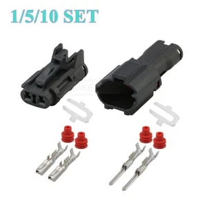 2 Pin/Way KET Fog Lamp Wiring Harness Male Female Waterproof Connector Plug Kit - Picture 1 of 4