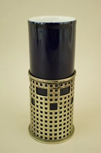 Hoffmann Porcelain pen holder vase with silver metal stand EPS Deco 1900 20th - Picture 1 of 24