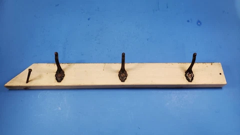 Antique Coat/Hat Wall Rack Original C 1860 Salvaged Rustic Farm House Décor 20" Cover