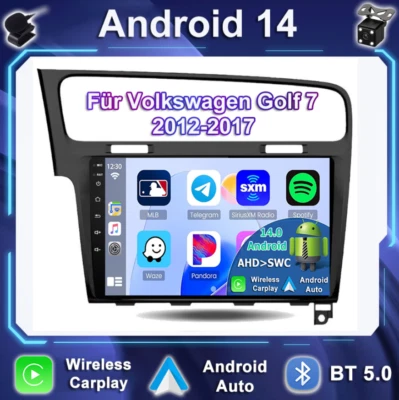 6+128GB Für Volkswagen Golf 7 2012-17 Autoradio Android 14 GPS Navi CarPlay DAB+ - Bild 1 von 4