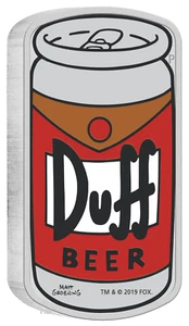 2019 The Simpsons Duff Beer Simpson 1oz $1 Silver 99.99% Proof Can Coin - Picture 1 of 5