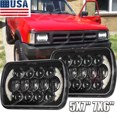 Par de faros LED PUNTO 5x7 7X6" haz alto bajo para Mazda B2000 B2200 B2600 GLC RX-7 Foto 1 de 4