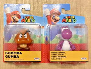 GOOMBA & PURPLE YOSHI Super Mario Jakks Pacific 2.5" Figures - Picture 1 of 1
