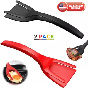 2pcs Flip Utensils Non Stick Silicone Egg Omelette Kitchen Spatula Cooking Tool - Picture 1 of 6
