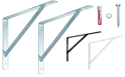 2x Schwerlast Console Parete Scaffale Angolo Vettore Carico Pesante 300 KG Last - Immagine 1 di 4