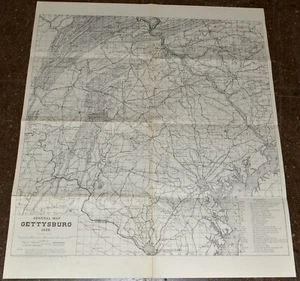 GETTYSBURG 1924-25 ORIGINAL FOLDED 22x26 DETAILED MAP OF THE PA. CITY! - Picture 1 of 3