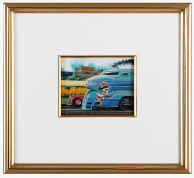 Pintura Goauche firmada por el artista listado Douglas Johnson (n.1946) con procedencia 2004 Foto 1 de 4