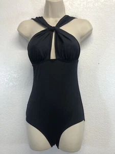 $250 Vilebrequin Women's Black One Piece Swimsuit Sz Small Sexy Drape Farce NEW - Picture 1 of 8