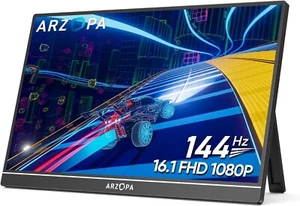ARZOPA 16.1'' 144Hz Portable Gaming Monitor, 100% sRGB 1080P FHD Kickstand - Picture 1 of 9