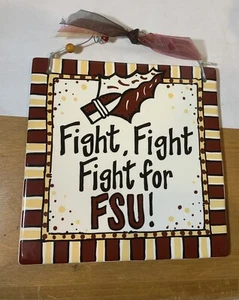 Florida State University FSU Seminoles Noles Ceramic Wall Plaque - Picture 1 of 6