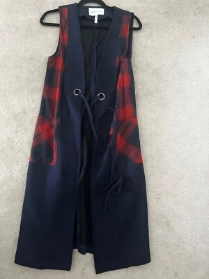 Chaleco Plumero BCBGeneration Buffalo Cuadros Azul Marino Rojo Sin Mangas Western Indie S Foto 1 de 3