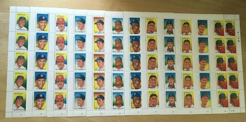 FULL SHEETS St. Vincent 1989 - SC# 1211-22 Baseball HOF - 12 Sheets of 10 - MNH Cover
