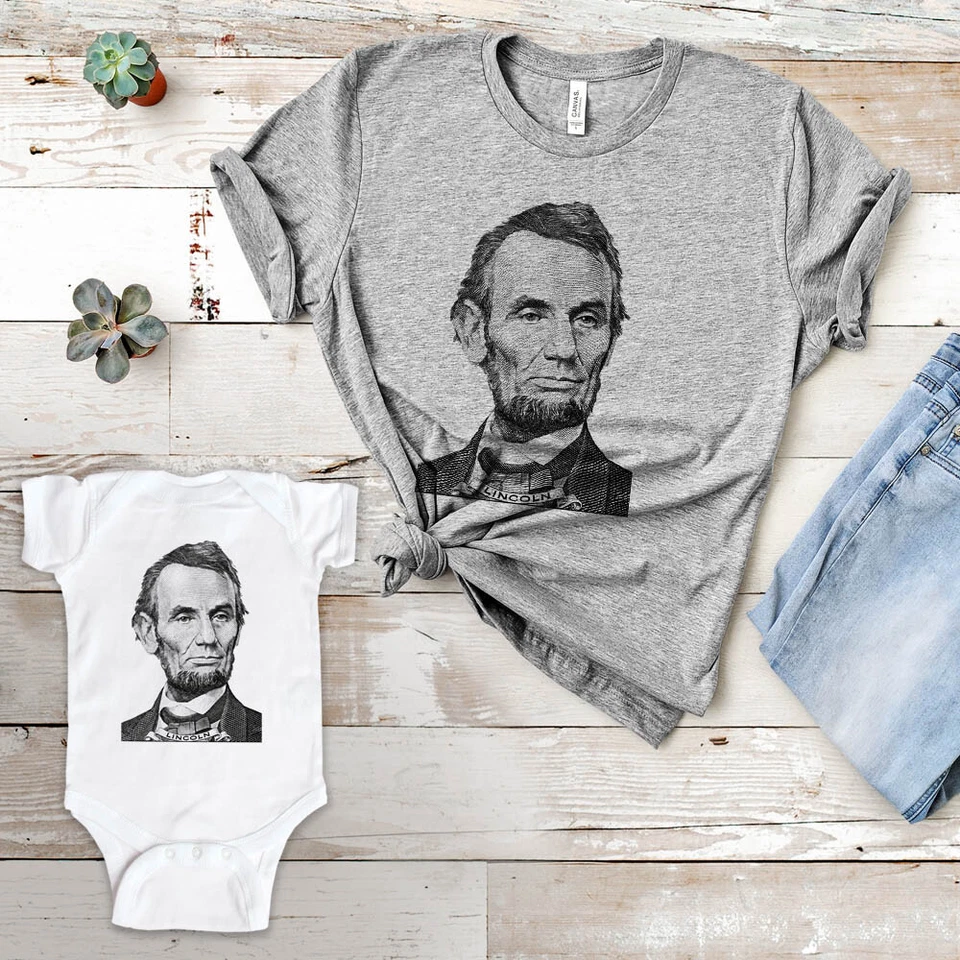 Abraham Lincoln President Portrait Baby Infant Toddler Youth Men Women Shirt - Image 1 of 1