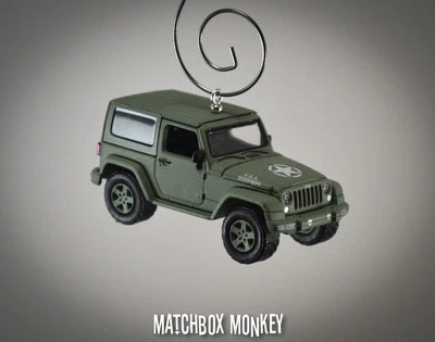 2014 Jeep Wrangler US Army Military Custom Christmas Ornament 1/64 Adorno SUV - Image 1 of 4