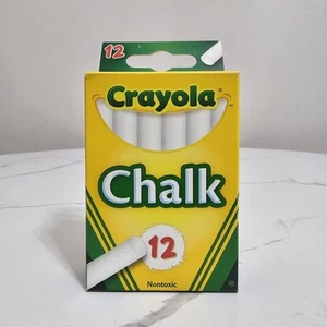 Crayola White Chalk 12 Count Non-Toxic Classroom Office Coloring 51-0320 - Picture 1 of 5