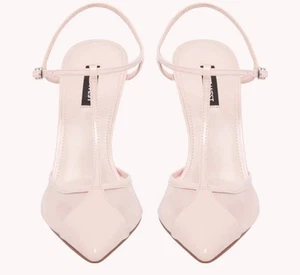 Nine West Pumps Womens 9 m Terrah Light Pink Nude Point Stiletto Patent Leather - Picture 1 of 17