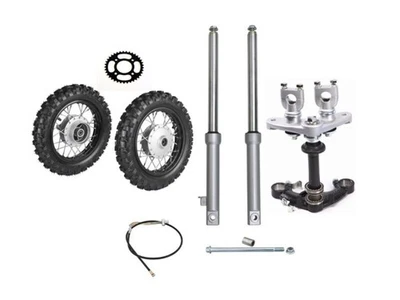 Horquillas delanteras 2.50-10 ruedas de freno de tambor para CRF50 PW50 XR 50cc 70 Coolster 110cc Foto 1 de 4