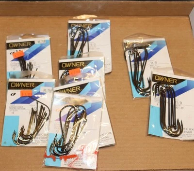 Lote de 8 ganchos de dueño gancho de cebo de arrastre de caña larga 7/0 9/0 11/0 5192-211 Foto 1 de 2