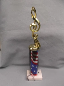 music note trophy patriotic column marble base award - Bild 1 von 1