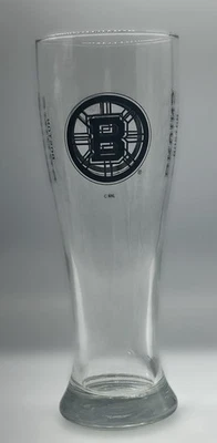 BOSTON BRUINS Negro Logotipo “B” Vidrio Transparente Pilsner NHL Hockey 16oz Foto 1 de 4