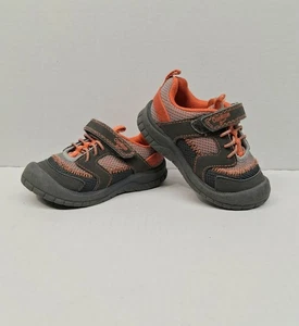OshKosh B'gosh Unisex Toddler Kid's Sz 7 Shoes Grey & Orange Athletic Sneakers - Picture 1 of 8