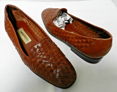 Mocasines Ettienne Aigner Vintage Cesta Tejido Planos Toboganes Marrón Talla 8.5 Foto 1 de 4