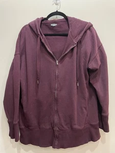Sudadera con Capucha Aerie Púrpura Cremallera Completa Bolsillos en L Gran Tamaño Relajado Normcore Grunge - Imagen 1 de 7