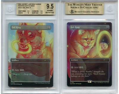 Sol Ring * BGS q+ 9.5 GEM Mint * Foil Secret Lair 1512 Raining Cats And Dogs MTG - Image 1 of 3