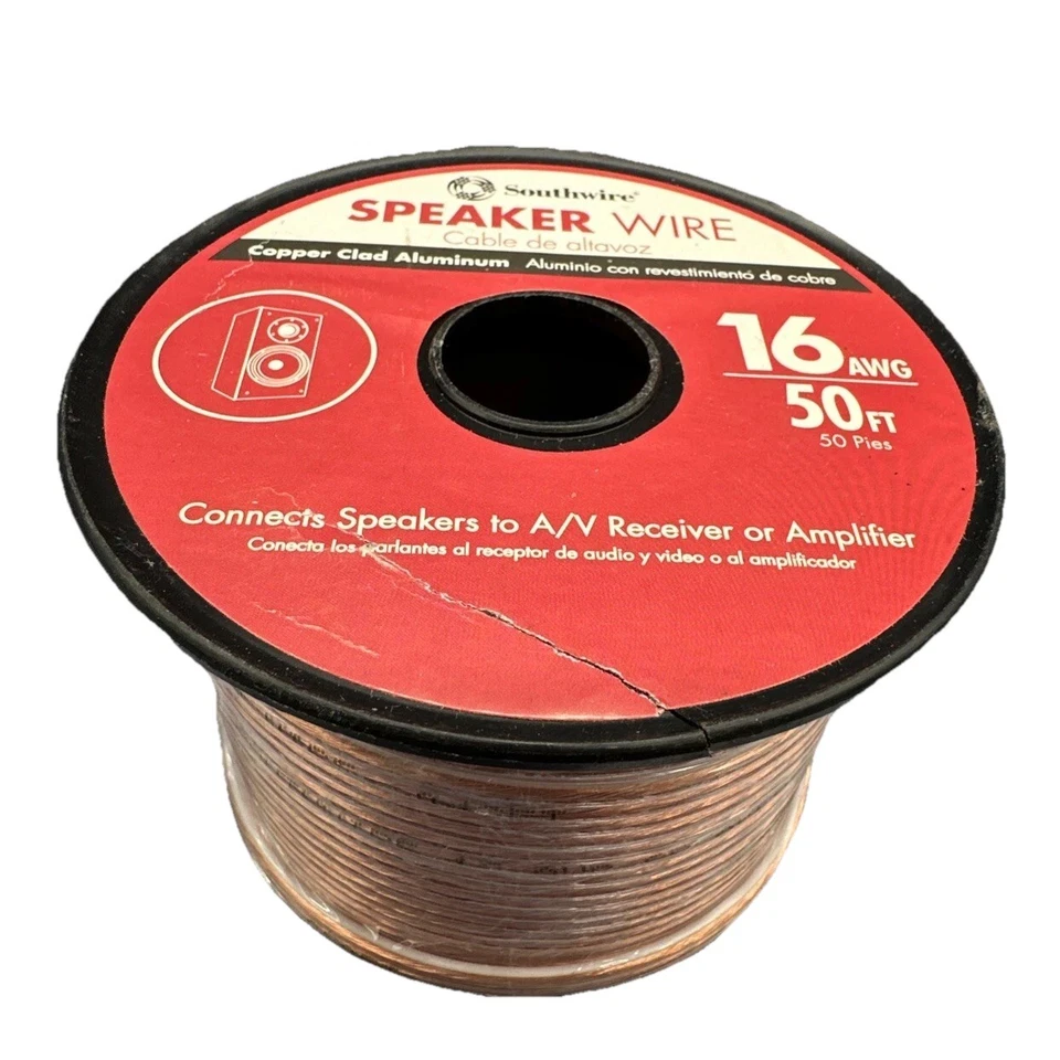 Speaker Wire 16 AWG 50 FT Copper Clad Aluminum 64870201 - Southwire