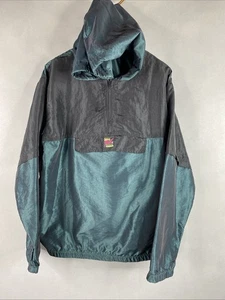 Surf Style Vintage Pullover Hooded Long Sleeve Quarter Zip Windbreaker Mens L/XL - Picture 1 of 16