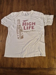 Miller High Life Beer Graphic T-Shirt L Vintage Style Tee Champagne of Beers - Bild 1 von 6