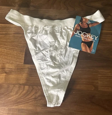 Vtg JOCKEY Panties THONG SZ 6 Almost Nothing Seamfree 90’s Y2K Nylon Hi Cut - Image 1 of 4