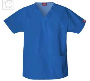 {XL} Dickies Medical Scrub Top EDS V-Ausschnitt Oberteil ROYAL 810506 für Damen - Bild 1 von 1