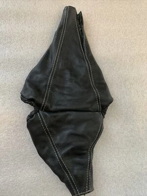 LAND ROVER DEFENDER 83-06 WHITE STITCH FULL LEATHER SHIFT BOOT GENUINE USED NICE - Image 1 of 4