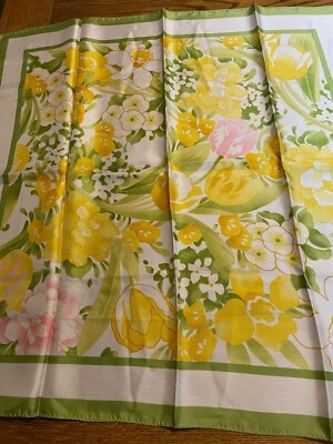 Bufanda vintage AVON SM Kent Burst of Spring narcisos florales Japón años 70 27 x 27 Foto 1 de 4