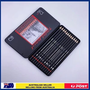 12Pcs Sketch Pencils Drawing Graphite Charcoal Giaded Pencil - Picture 1 of 9