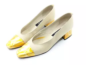 Stuart Weitzman klassische Damen-Pumps elfenbeinfarben cremefarben Größe 9 AAA Kappe Zehenpartie Slipper - Bild 1 von 15