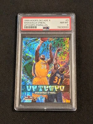1999 Hoops Decade X Shaquille O'Neal Up Tempo Parallel PSA 8 NM-MT #3 436/1989 - Image 1 of 4