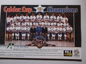 ROCHESTER AMERICANS Amerks Calder Cup 1987 Champions Team Photo - Foto 1 di 1
