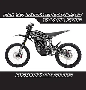 TALARIA STING Gray Black Stickerbomb Decals Stickers Skin Wrap Graphics Kit - Picture 1 of 2