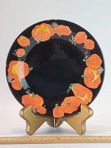 White Barn Candle Co 7" Candle Plate Jackolanterns&Pumpkins 3-Wick Pillars NWT  - Picture 1 of 12