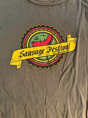 Sausage Festival das wurstfelt '93 est 1930 t shirt weiner busted tees XL green - Image 1 of 2