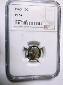 1960 Roosevelt Dime PF 67 - Picture 1 of 2