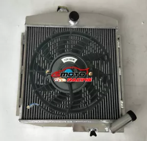 4 ROW For 1965-1971 Jeep CJ5 CJ6 DJ5 DJ6 Buick 225 V6 MT Aluminum Radiator+Fan - Foto 1 di 5